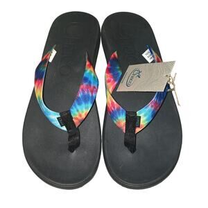 NWT, Chaco Men’s Chillos Flip Dark Tye Dye Sandals, Size 12